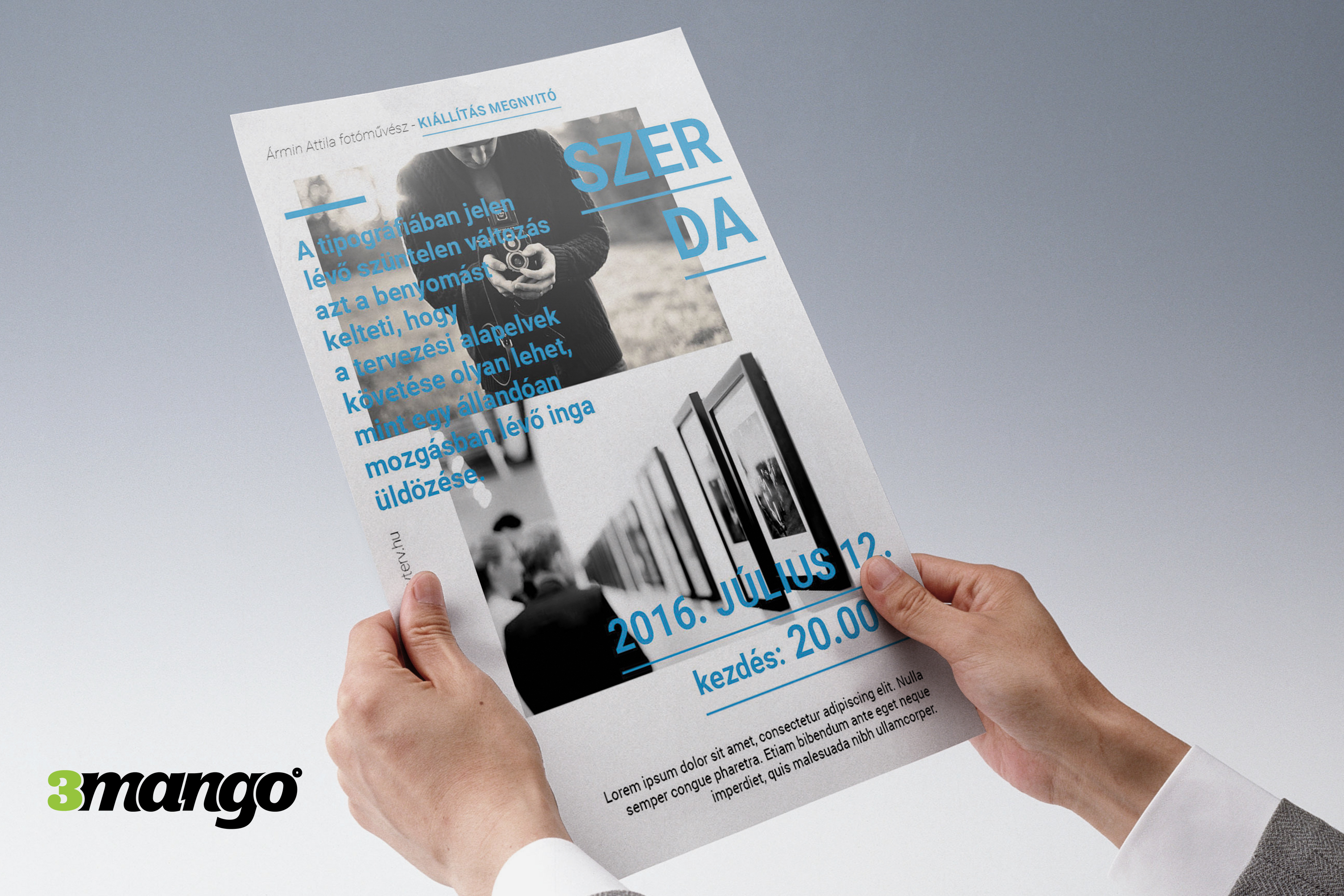 Plakát és szórólap grafikai tervezés, modern stílusos formában - Kiadványszerkesztés - 3 Mangó